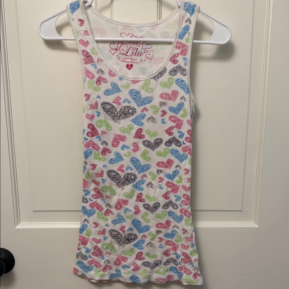 Lilu Heart Tank Top Sz small